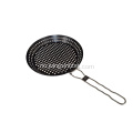 Non-stick rund grill wok med sammenleggbart håndtak